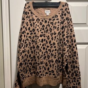 JCrew vintage fleece animal print sweatshirt